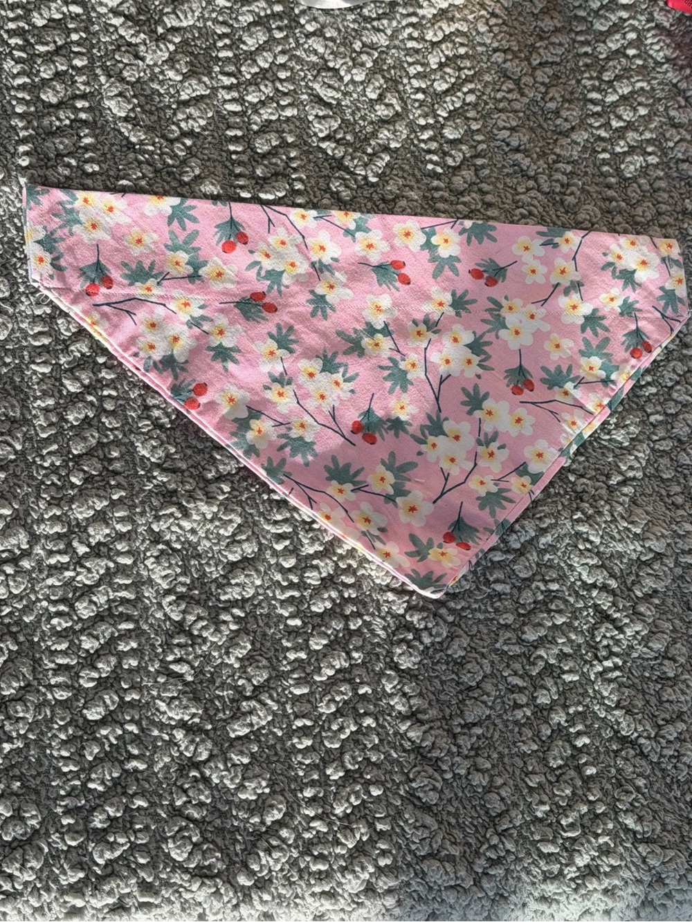 Pink Floral Baby Bandana Bib - Soft Flower Print